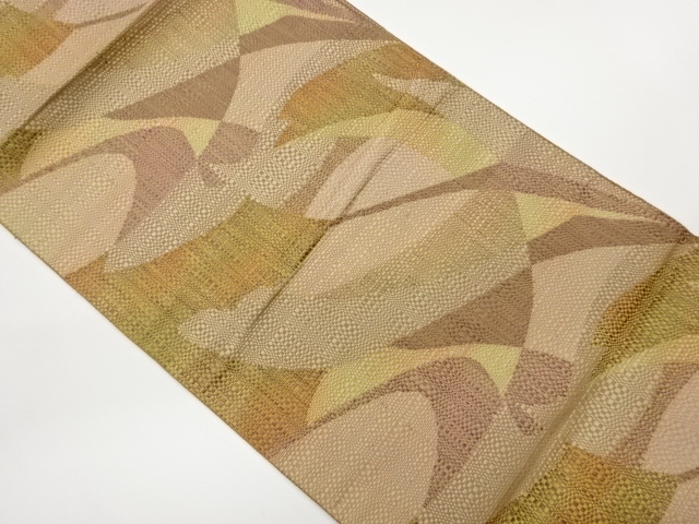 JAPANESE KIMONO / CHIKUZEN HAKATA ABSTRACT PATTERN WEAVING NAGOYA OBI